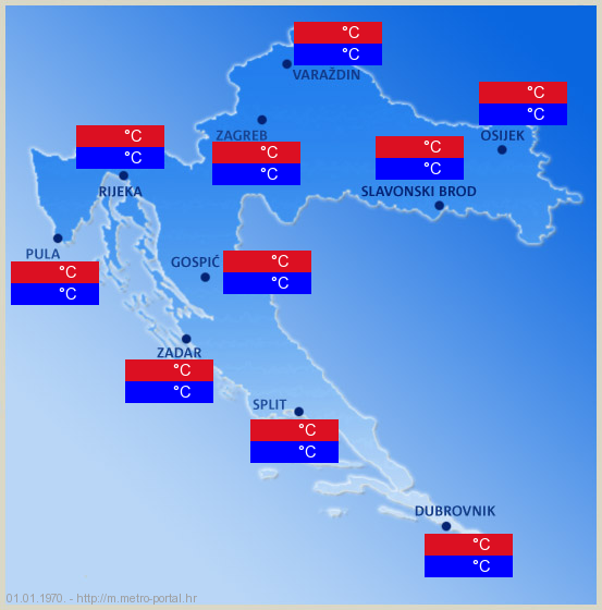 Prognoza 20.04.2018. - mapa Hrvatske